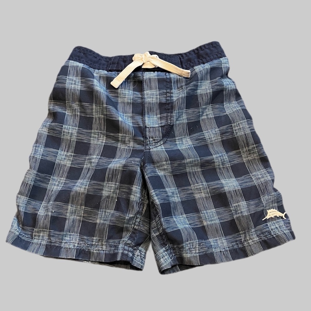 Tommy Bahama Plaid Navy Kids Swim Suit